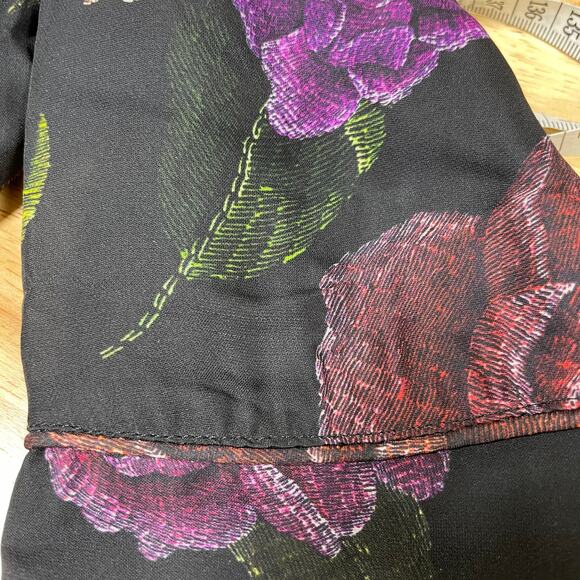 Robert Graham NWOT Silk Brenna Floral Printed Tie-Neck Shift Dress Size S Purple - Picture 12 of 14